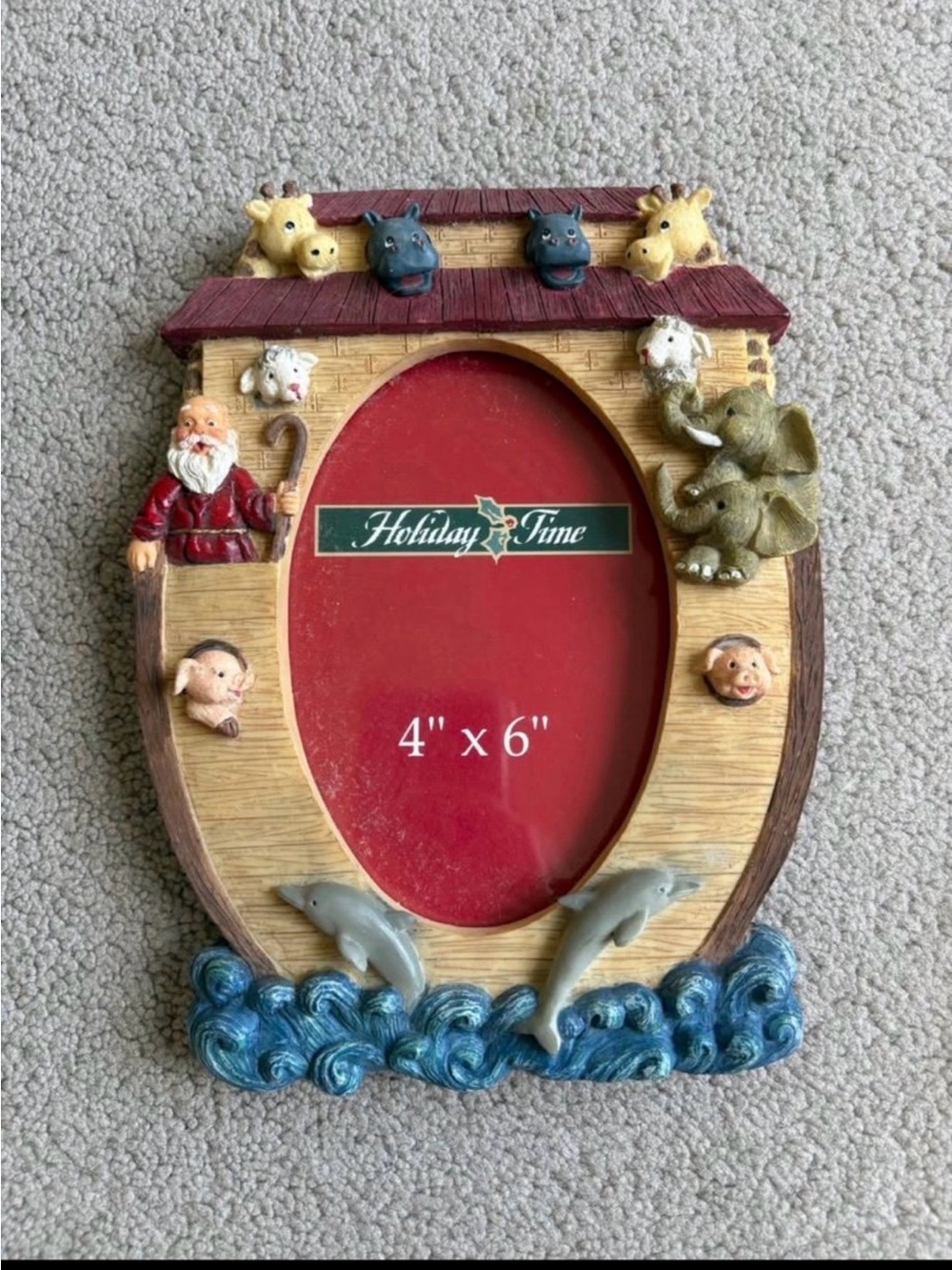 Holiday Time Noah's Ark 4x6 Picture Frame - Multicolor Animal Design